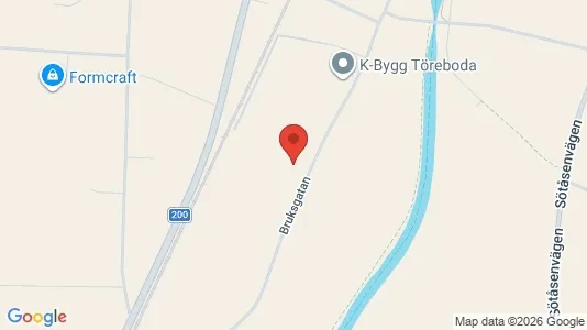 Fastighetsmarker till försäljning i Töreboda - Bild från Google Street View