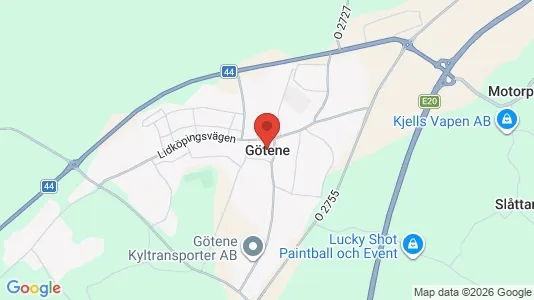 Fastighetsmarker till försäljning i Götene - kort over placeringen