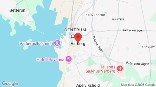 Fastighetsmarker till försäljning i Varberg - kort over placeringen