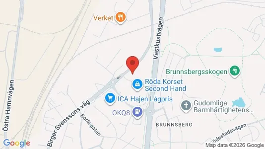 Fastighetsmarker till försäljning i Varberg - kort over placeringen
